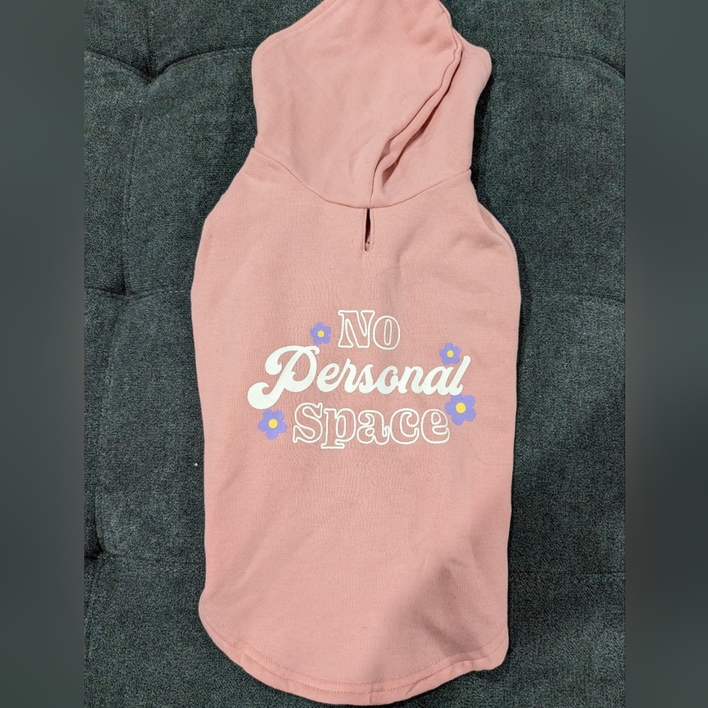 Pink "Personal Space" Dog Hoodie